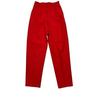 VTG Petite Sophisticate Red Wool High Rise Pants Trousers 4